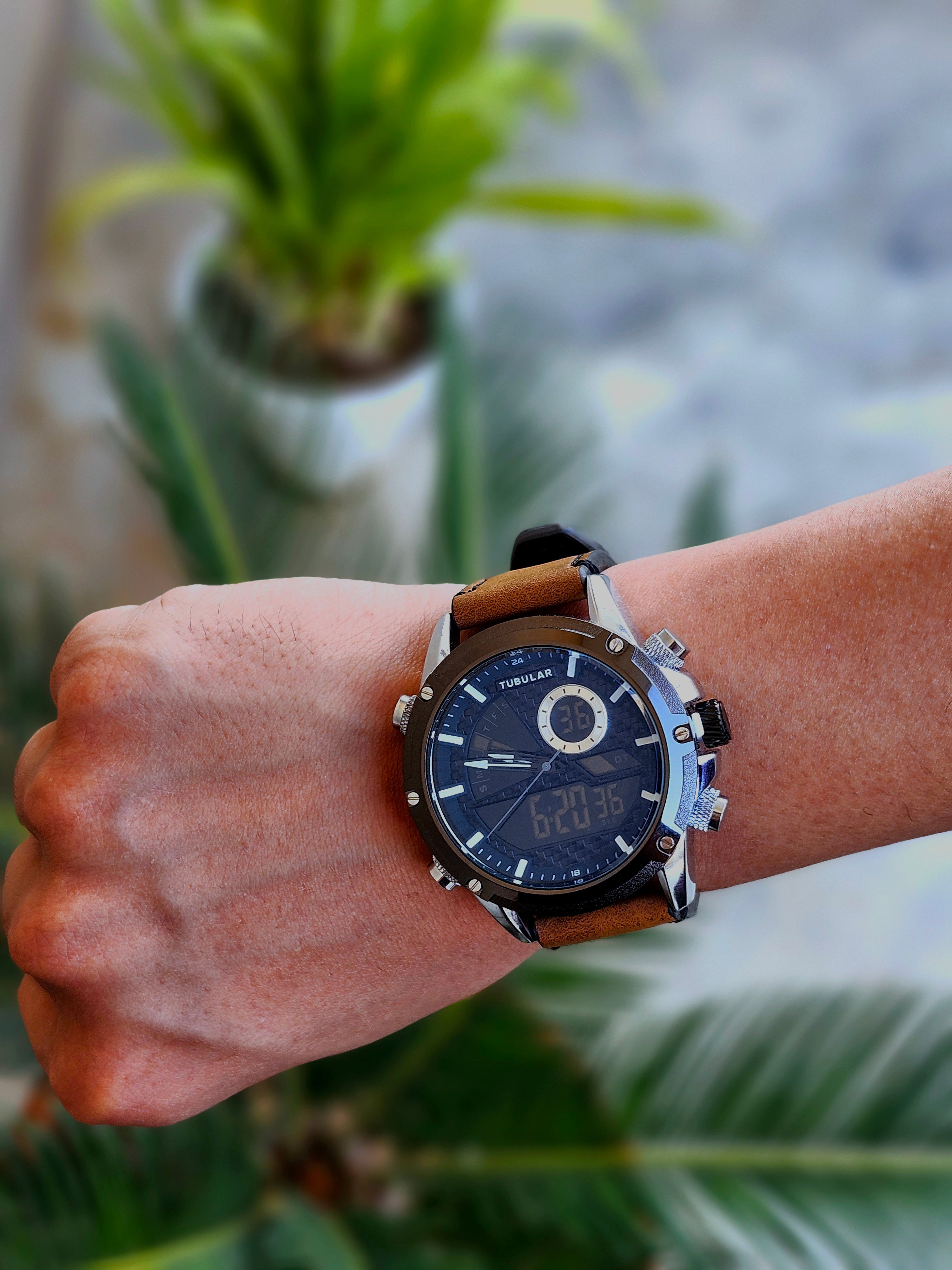 Tubular original watch double time unlock digital