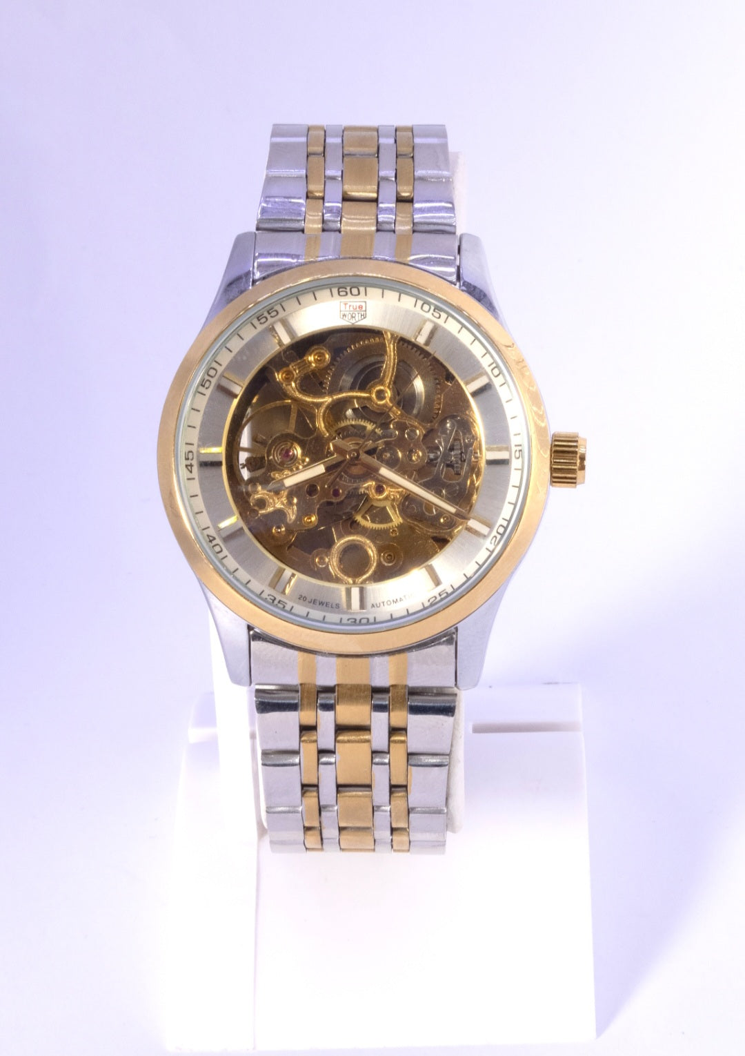 True Worth Skeleton Automatic
Watch Two Tone Chain With Golden
Silver