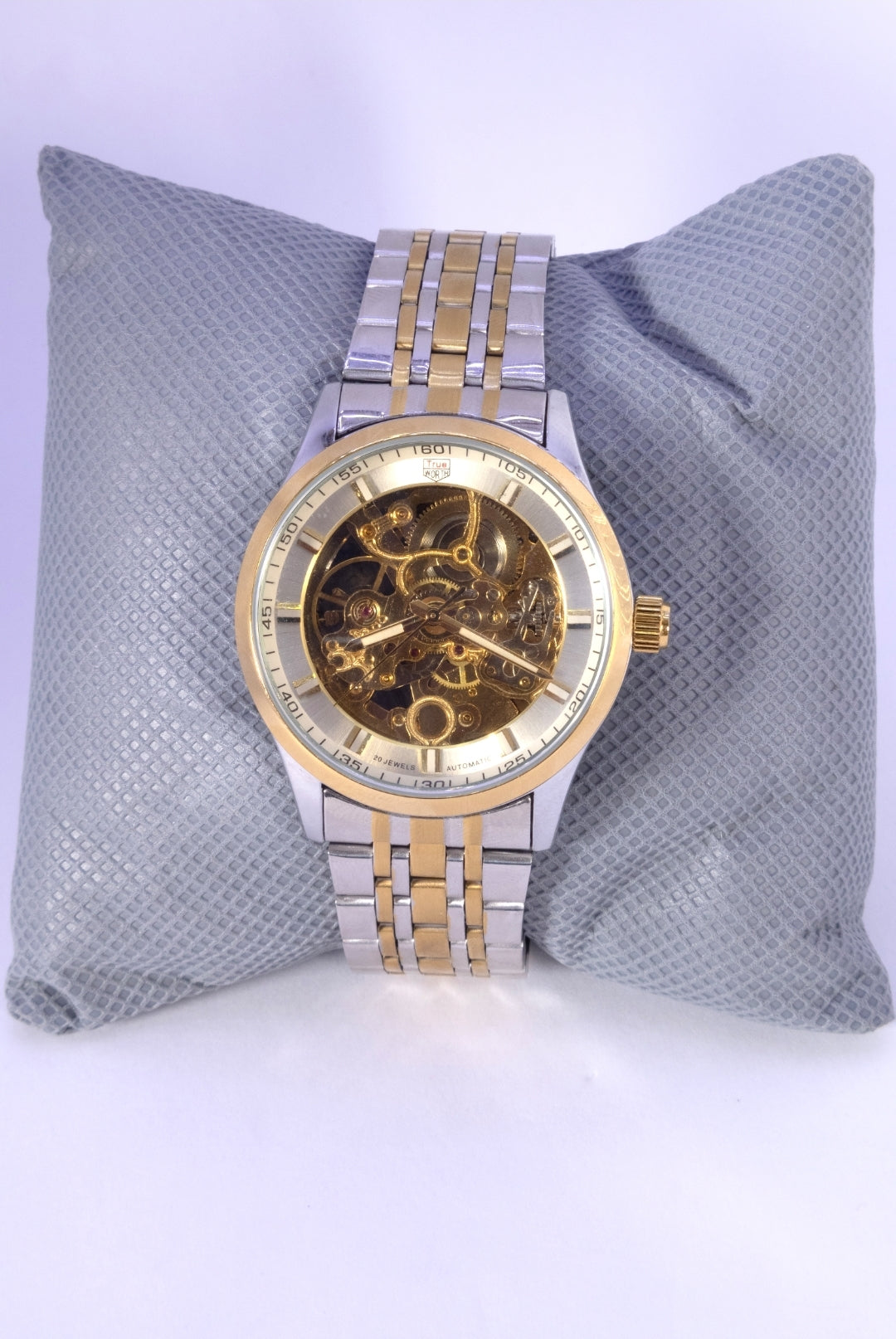 True Worth Skeleton Automatic
Watch Two Tone Chain With Golden
Silver